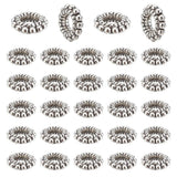 HOBBIESAY 100Pcs Silver Spacer Beads Bulk Flat Rondelle Flower Bead Bulk Mini Metal Craft Daisy Bead Flower Beads for DIY Bracel