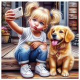 Kulvci Diamond Painting Kits for Adults, Dog Diamond Art Kits for Beginners, 5D DIY Full Drill Gem Craft for Home Decor Gift 12x