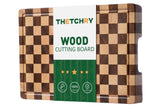 Thetchry End Grain Cutting Boards For Kitchen Wooden Cutting Board Acacia Wood Chopping Board With Juice Groove & Handle Butcher Block For Meat Bread & Fruit 14 L X 11 W X 0.8 Th -Like New
