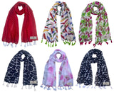 Fusfus WomenS Printed Chiffon Scarves And Stoles, Free Size(Multicolour, Fs1283) Pack Of 6 (Multicolor2)