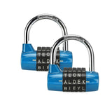 Gym Locker Lock Heavy Duty Alloy Padlock Password Sturdy Security Padlock-Easy to Set Your Own Keyless Resettable Combo (2Blue)