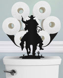 Wigag Cowboy Toilet Paper Holder Stand for Extra 8 Rolls, Western Decorative Free Standing Toilet Paper Storage, Farmhouse Bathr