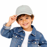 Mhax Boys & Girls Curved Baseball Cap Adjustable Kids Hat Lightweight Cotton Caps For School, Travel & Sports (Light Green)