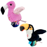 Happy Yappers: Birds 2 Pack - Toucan & Flamingo - Slap Bracelet Interactive Plush Toy Birds, They Chat-Sing-Mimic Each Other, Fl
