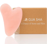 DoSensePro Rose Quartz Gua Sha Facial Tool - Heart-Shaped Crystal for Puffiness, Lymphatic Drainage, Facial Sculpting & Relaxati