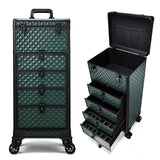 Yueieoun Nail Salon Cart with 4 Drawers,Rolling Makeup Train Case for Beauty,Cosmetology Case on Wheels Trolley Cart,Lockable Or