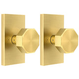 Gold Dummy Door Knob Interior,Bifold and Closet Door Knobs,Satin Brass Dummy Door Handles,2 Pack