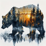 DIYCYCY Forest Bear Diamond Art Kits for Adults,DIY 5D Diamond Painting Kits for Beginners, Round Full Drill Diamond Dots Painti