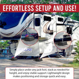 USA-Made Trailer Jack Blocks |Up to 18,000 lbs.| Heavy Duty RV Leveling & Stabilizing Pads for Camper, Travel Trailer,5th Wheel