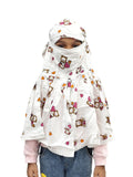 Vinsu Cotton Long Scarf Cum Mask Scarves Usable For Vehicle Driver | White Printed Design | Universal Size | For Girl & Women | 