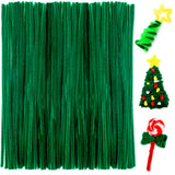 Praisebank Christmas Green Pipe Cleaners for Crafts, 200pcs, Chenille Stems for DIY Projecets, Arts & Crafts Supplies for Festiv