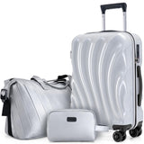 Cosbarn Luggage Sets 3 Piece Suitcases with Wheels, Suitcase Set, ABS+PC Hardshell Luggage with Phone Holder, Lightweight Carry 