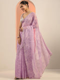 Libas Womens Printed Organza Saree With Blouse Piece