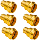 WHK 6 Pack Propress Fittings 1 Inch 1 Press Propress x 1 PEX Adapter Crimp Fittings Brass Coupling Connect from Cooper to Pex B 