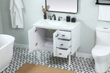 Elegant Decor Indoor Modern Under Sink Bathroom Fixtures Storage Organizer Cabinet 36 Inch Single Bathroom Vanity - White