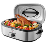 VEVOR Electric Roaster Oven, 18 QT Turkey Roaster Oven with Self-Basting Lid, 1450W Roaster Oven with Defrost & Warm Function, A