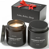 Scented Candles for Men, BOYUJK Candles for Home Scented, Scented Candle Set for Stress Relief and Promote Sleep, Birthday Gifts