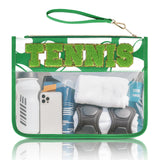Tennis Gifts Tennis Bags Accessories for Women Makeup Cosmetic Bags Chenille Letter Clear Zipper Toiletry Pouch