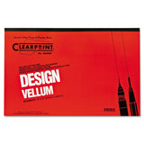 Clearprint Design Vellum Paper, 16 lb Bristol Weight, 11 x 17, Translucent White, 50/Pad