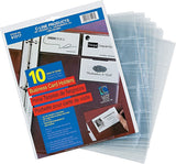 CLine 61217 Business Card Refill Pages, Clear, 20 Cards/Page, 11 X 8.5, 10/Pk