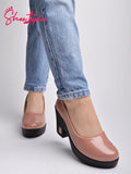 Shoetopia Solid Peach Pumps For Women & Girls-Eu39,Peach,6,B0D2RNJQJ6