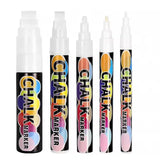 White Window Chalk Markers Pen, 5 Pack White Window Chalk Markers for Cars Glass Washable - Ideal for Use at Home, School, Offic