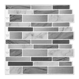 WOWSTAR 10-Sheet Peel and Stick Tiles, Marble Look Kitchen Backsplash Tiles, 12x12 (Gray Marble)
