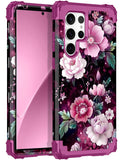 Rancase for Galaxy S23 Ultra Case,Three Layer Heavy Duty Shockproof Protection Hard Plastic Bumper +Soft Silicone Rubber Protect