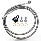 MoKitDora 44.5 Stainless Steel Braided Front Brake Lines Oil Hose for Harley 2004-up Sportster 2018-up Softail Models 14 Handleb