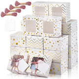 KPOSIYA 30pcs Christmas Cookie Boxes for Gift Giving, 6x6x3in White Bakery Boxes with Window for Treat and Pastry,Holiday Small 