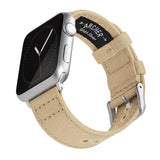 Archer Watch Straps - Canvas Straps for Apple Watch (Sand, Silver, 40/41/42mm)