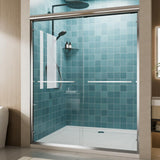 Double Sliding Glass Shower Door, 56-60 in W x 72 in H, Chrome Aluminum Frame, 1/4 in(6mm) High-Strength Tempered Glass Shower D