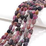 jodaying 6-8mm Natural Mutilcolor Tourmaline Nuggets Oval Free Tumbled Pebble Semi Precious Gemstone Loose Stone Beads Approx 15