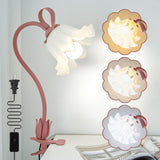 DSYHYL Desk Lamp Flower Clip on Light,3 Color Modes Book Light Flexible Gooseneck LED Reading Light with Clamp Eye-Care Clip on 