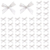 100Pcs Mini Ribbon Bows for Crafts Gift Wrapping, Tiny Small Gift Premade Silver Bow Decor for Girls Women Hair Clip Party Cake 