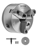 VEVOR 3-Jaw Lathe Chuck, 6 Inch (160 mm), Self-Centering Chuck with 1 1/2 in-8 Threaded Backing Plate, 0.12-5.71 in (3-145 mm) C