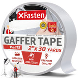 XFasten White Gaffers Tape 2 Inch x 30 Yards ResidueFree White Gaffer Tape 2 Inch NonReflective Matte White Gaff Tape, Gaffers