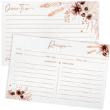Outus 50 Pieces Bridal Recipe Cards Double Sided Kitchen Recipe Cards Sage Simple Wildflower Card Stock for Wedding, Bridal Show