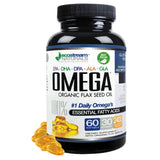 Omega 3-6-9 Blend with DPA, EPA, DHA, ALA and GLA and Organic Flax Seed Oil, Over 2,800 Milligram Strength - Gluten Free - Easy 