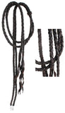 Pro Rider Horse Western Brown Leather Round Braided Latigo Roper Split Reins Brown 6651BR