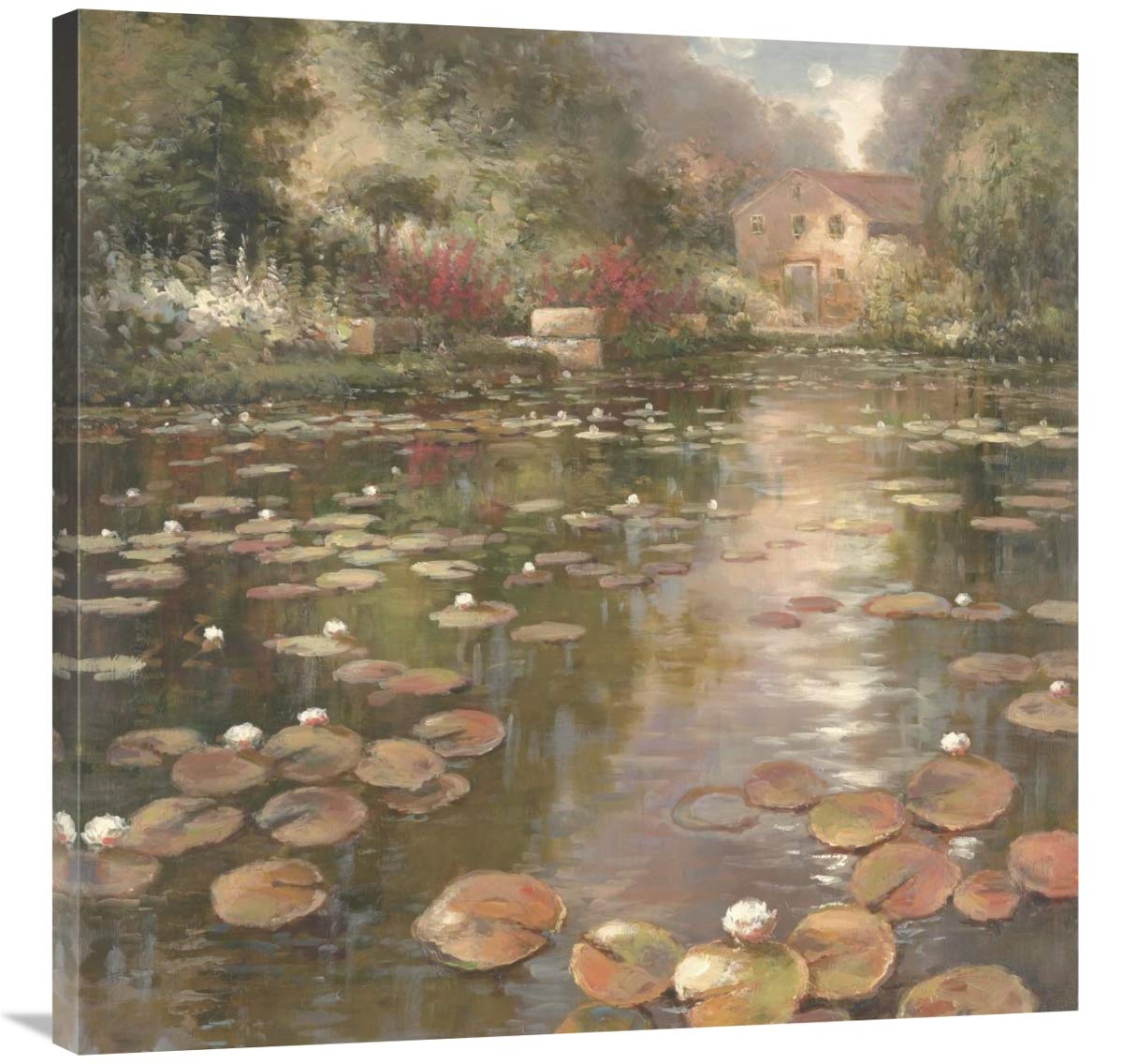 Lily Pond - Pastel Version-Canvas Art-36X36