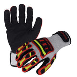 Azusa Safety CR5 RAPTOR Heavy Cuty Cut Resistant Work Glove, Sandy Textured Nitrile Finish with Impact Protection, Large (1 Pair
