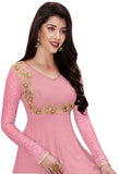 Fashion Basket Women'S Georgette Pink Semi-Stitched Anarkali Dress Material