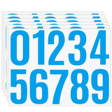Blue Number Stickers 0-9 4 Vinyl, 6 Sheets Waterproof Self-Stick Address Numbers for Curb, Trash Can, Wall, Metal, Glass, Mailbo
