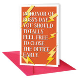 Funny Boss Day Card for Boss Leader Manager,Funny Bosses Day Card from Employee,Bosses Day Gifts for Women Men, In Honor of Boss