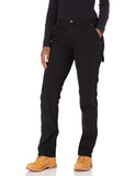 Dickies Womens Relaxed Straight Carpenter Duck Pant, Rinsed Black, 14