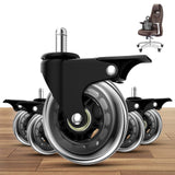 Lipshome Office Chair Caster Set of 5 with Brakes, Heavy Duty 3 Universal Locking Casters for Carpet and Hardwood Floors and Mor