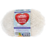 RED HEART Scrubby Sparkle E851.8001 Yarn, Marshmallow