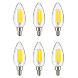 SUNLITE 40957 LED B11 Filament Style Chandelier Light Bulb Torpedo Tip 6 Watts (60 W Equivalent) Dimmable, 600 Lumens, Candelabr
