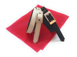 Generic Xxl Oversize Plus Size Long Ladies Formal Casual Denim Material Jeans Belt 2Pcs Mature Black And Silky Cream